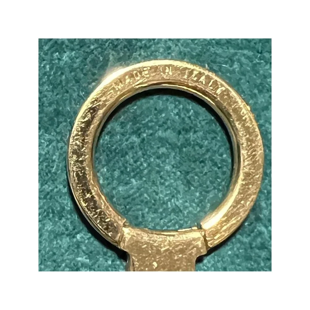 Louis Vuitton gold Bag Charm Keychain Made in Italy Carabiner Ring Slide EC